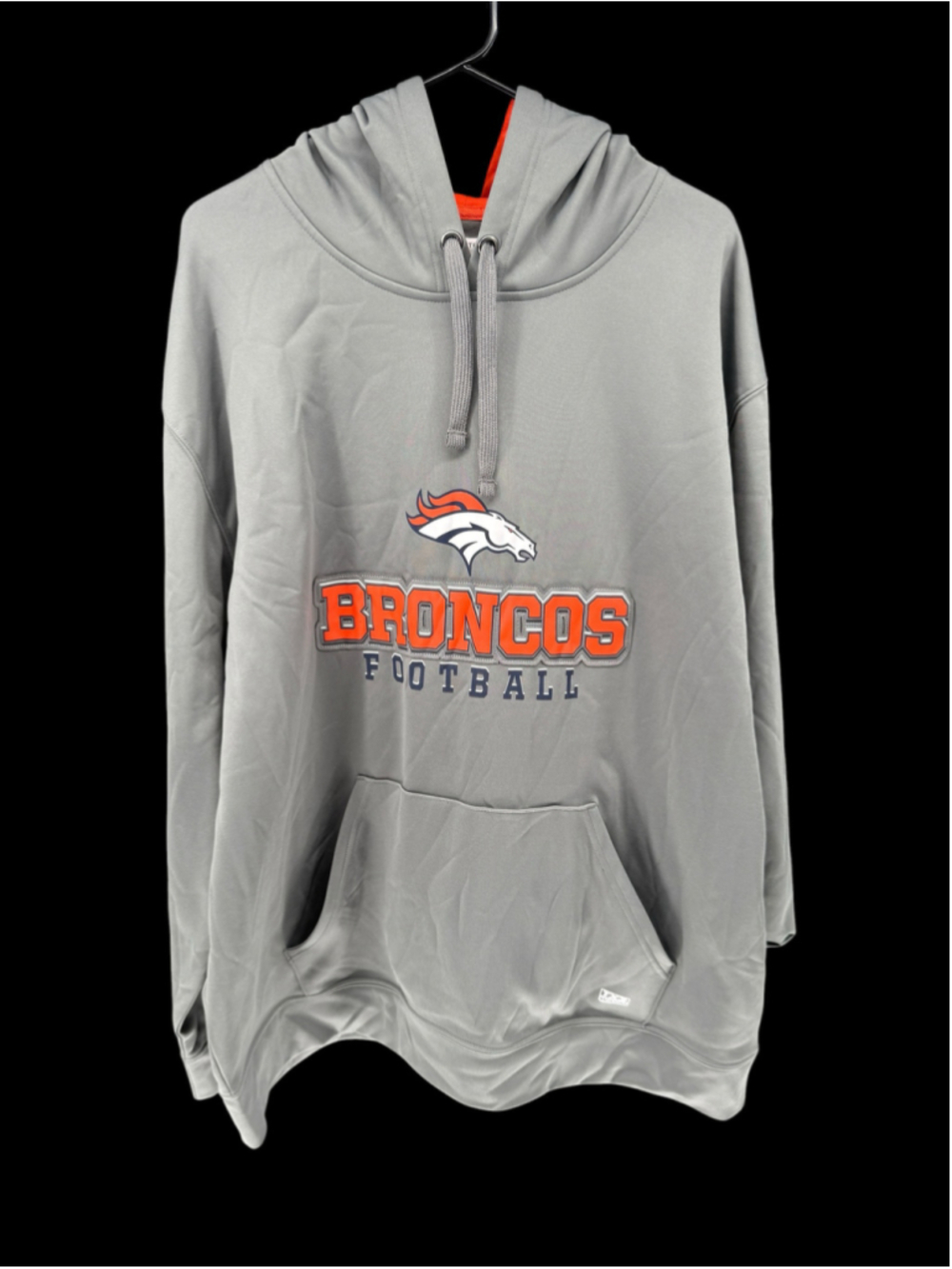 Men's NFL Denver Broncos Hoodie Sweatshirt XXL Grey Orange